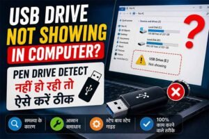 Read more about the article USB Drive/Pen Drive कंप्यूटर में नहीं दिख रही? जानिए समस्या का आसान समाधान