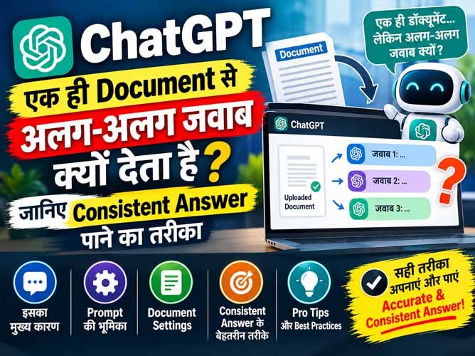You are currently viewing ChatGPT एक ही Document से अलग-अलग जवाब क्यों देता है? जानिए Consistent Answer पाने का तरीका