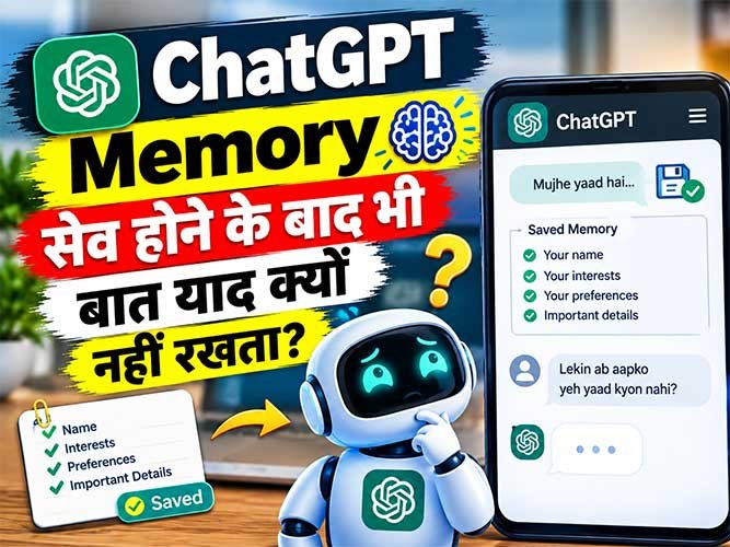 You are currently viewing ChatGPT Memory में कोई बात Save होने के बाद भी नए Chat में उसे याद क्यों नहीं रखता?